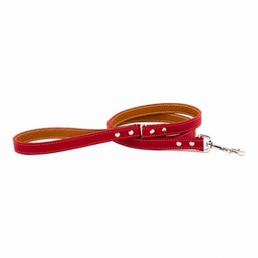 Tuscan Leather Dog Leash Red