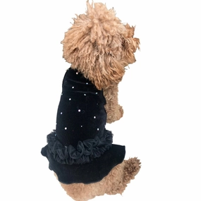 Twinkle Dog Tutu Dress Black Velvet