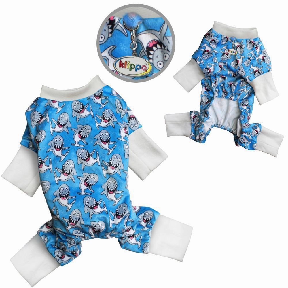 Ultra Soft Minky Silly Sharks Dog Pajamas