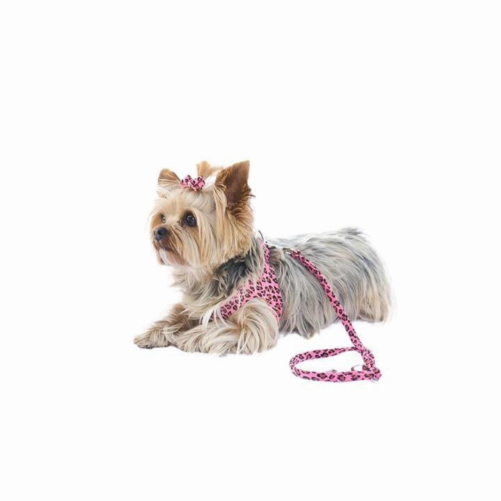 Ultrasuede Dog Leash Pink Cheetah