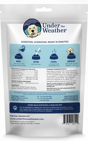 Under the Weather Chicken & Rice Freeze-Dried Bland Diet For Dogs