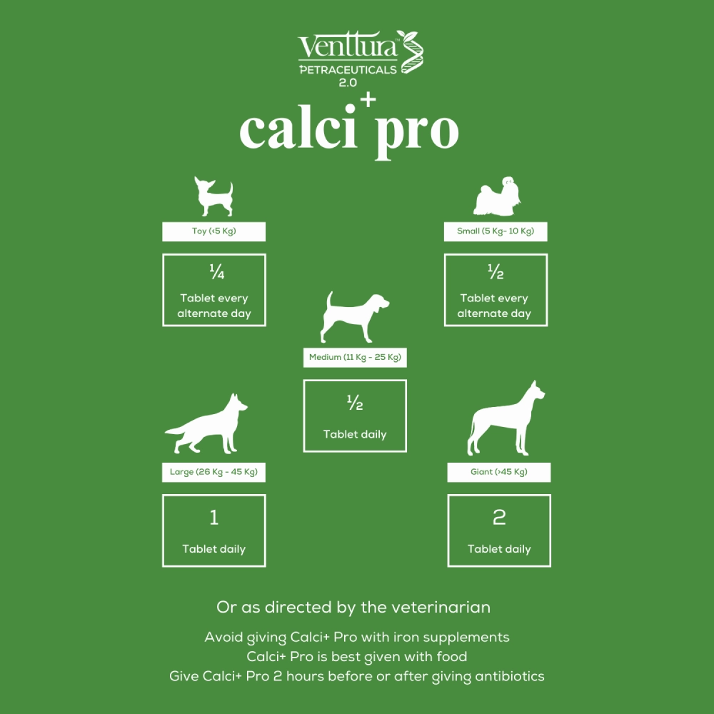 Venttura Calci Pro Plus Chewable Calcium Supplement Tablets for Dogs