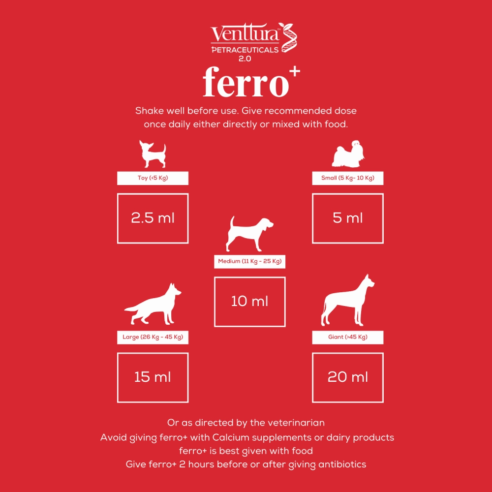 Venttura Ferro Plus Iron Supplements Syrup for Dogs