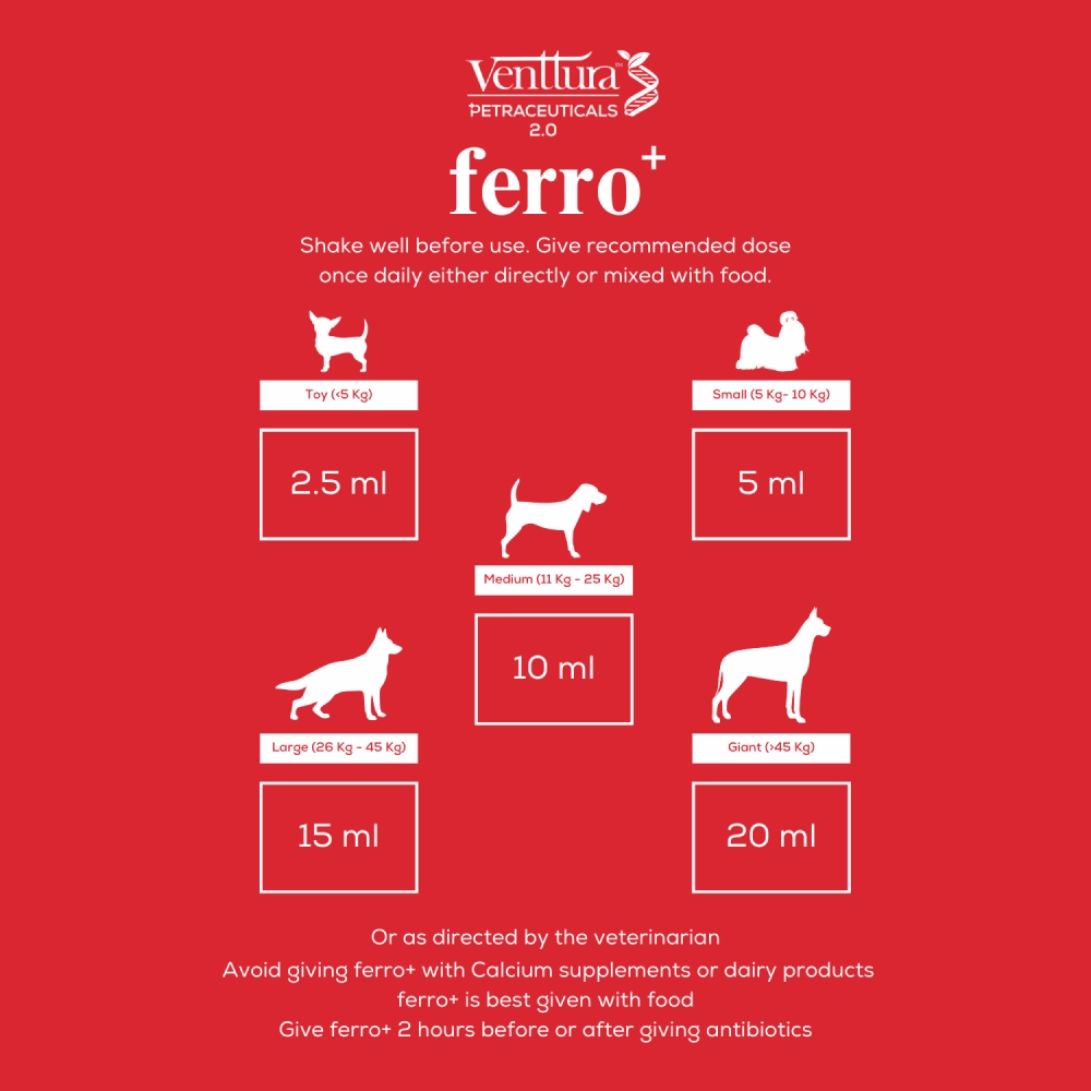 Venttura Ferro Plus Iron Supplements Syrup for Dogs