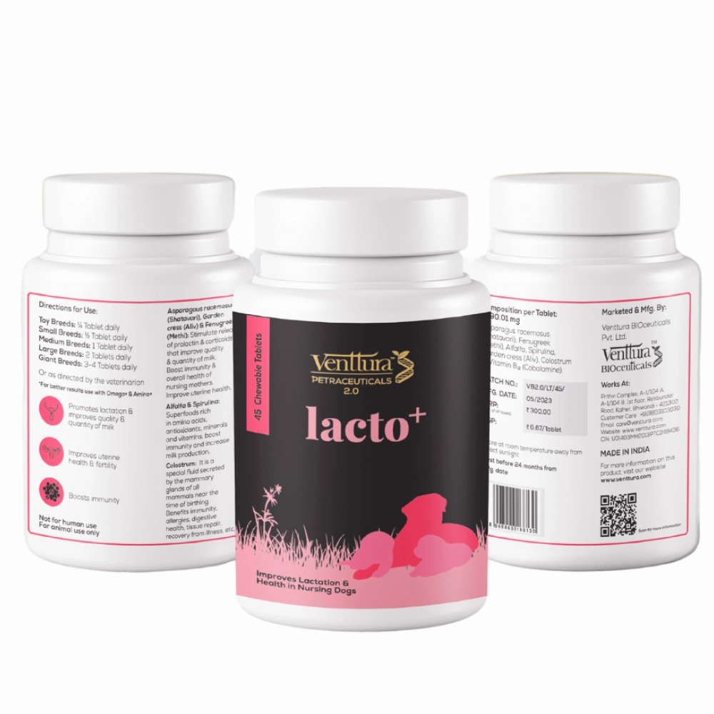 Venttura Lacto Plus Milk Boosters Chewable Tablets for Dogs