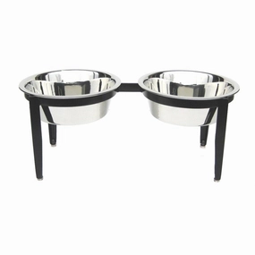 Vision Indoor/Outdoor Double Dog Diner Black