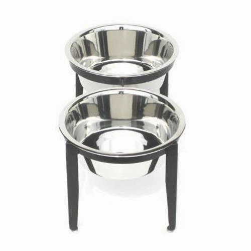 Vision Indoor/Outdoor Double Dog Diner Black