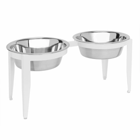 Vision Indoor/Outdoor Double Dog Diner White