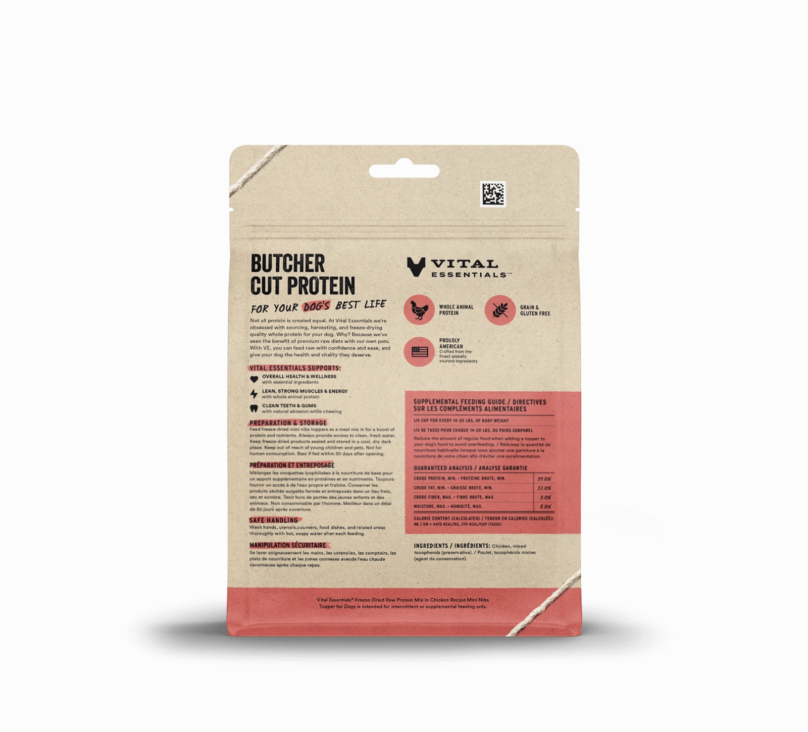 Vital Essentials Chicken Recipe Freeze-Dried Raw Protein Mix-In Mini Nibs Topper For Dogs