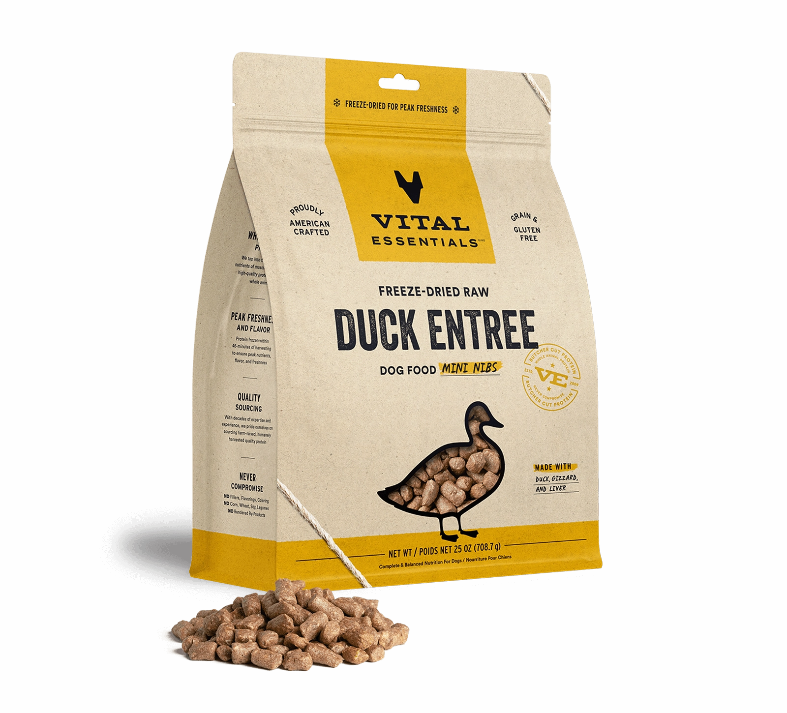 Vital Essentials Duck Entree Mini Nibs Freeze-Dried Raw Dog Food