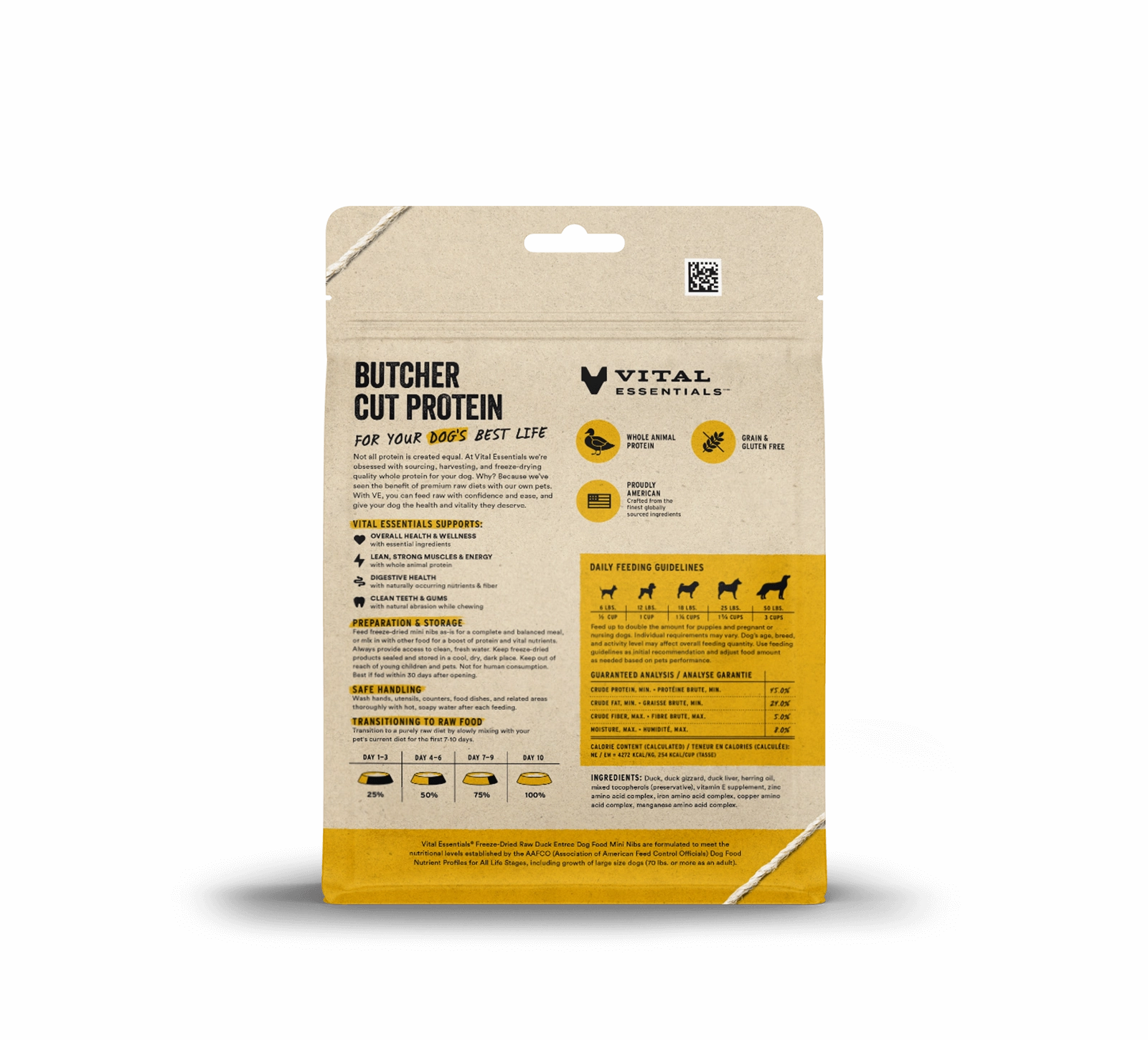 Vital Essentials Duck Entree Mini Nibs Freeze-Dried Raw Dog Food