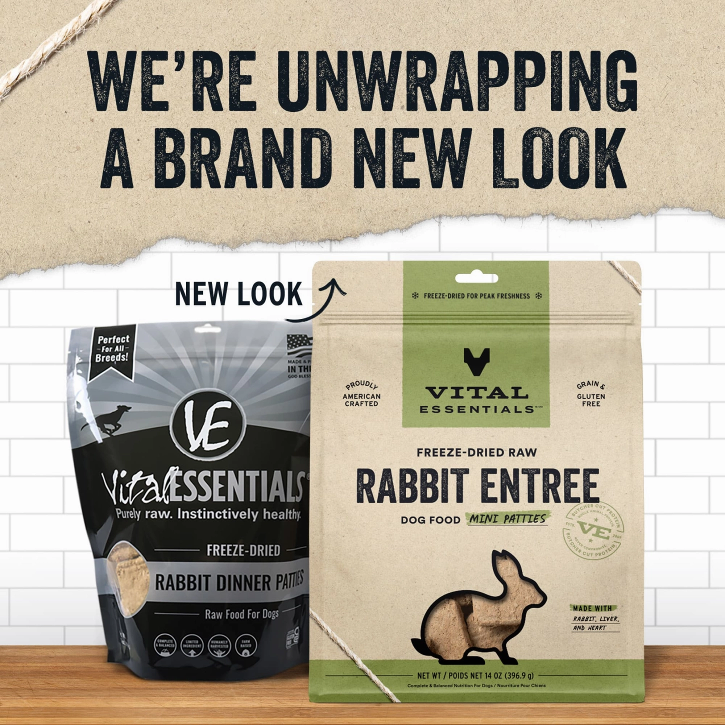 Vital Essentials Rabbit Entree Mini Patties Freeze-Dried Raw Dog Food