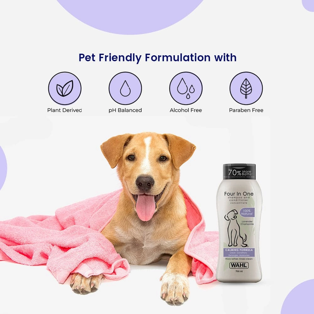 Wahl 4 in 1 Lavender Chamomile Calming Shampoo & Drools Absolute Vitamin Supplement Tablets Dog Combo