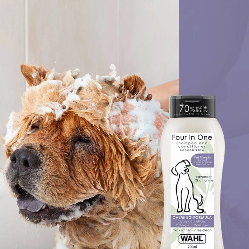 Wahl 4 in 1 Lavender Chamomile Calming Shampoo & Drools Absolute Vitamin Supplement Tablets Dog Combo