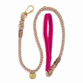 Washable Velvet Dog Leash Pink