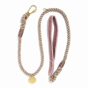 Washable Velvet Dog Leash Rose