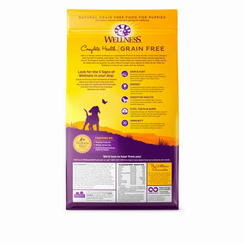 Wellness Complete Health Grain Free Puppy Deboned Chicken, Chicken Meal and Salmon Meal Recipe Dry Dog Food