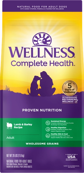 Wellness Complete Health Natural Adult Lamb and Barley Recipe Dry Dog Food