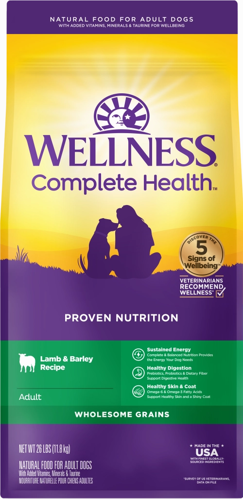 Wellness Complete Health Natural Adult Lamb and Barley Recipe Dry Dog Food