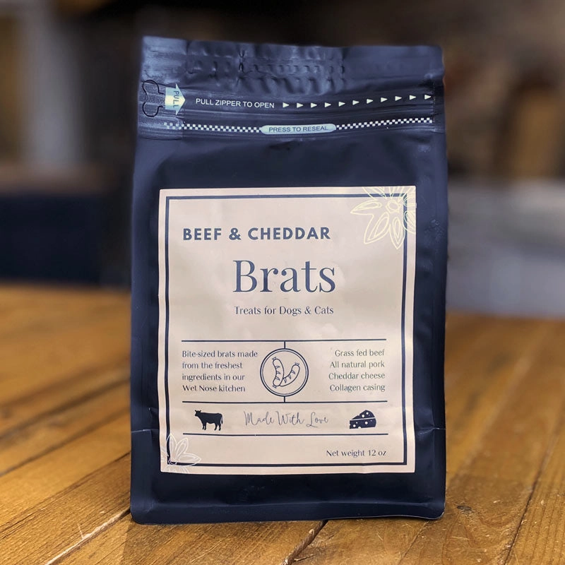 WET NOSE Frozen Cheddar Brat Treats for Dogs & Cats