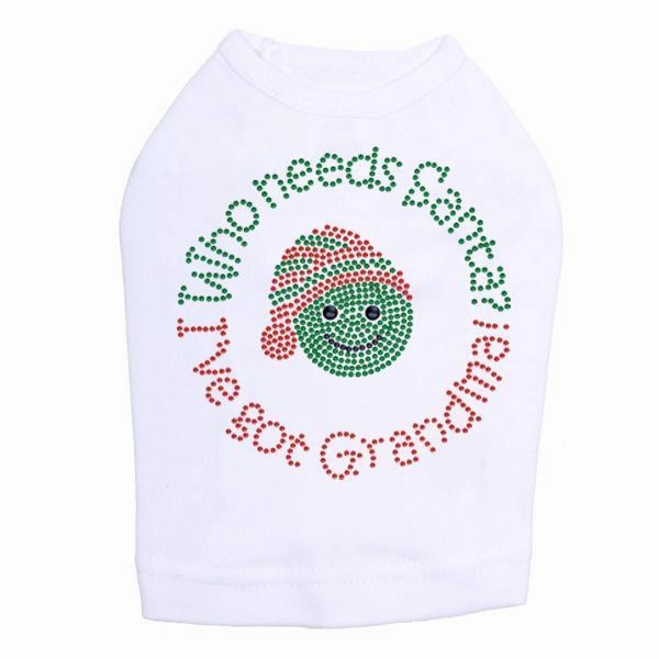 Who Needs Santa Rhinestone Dog Tank