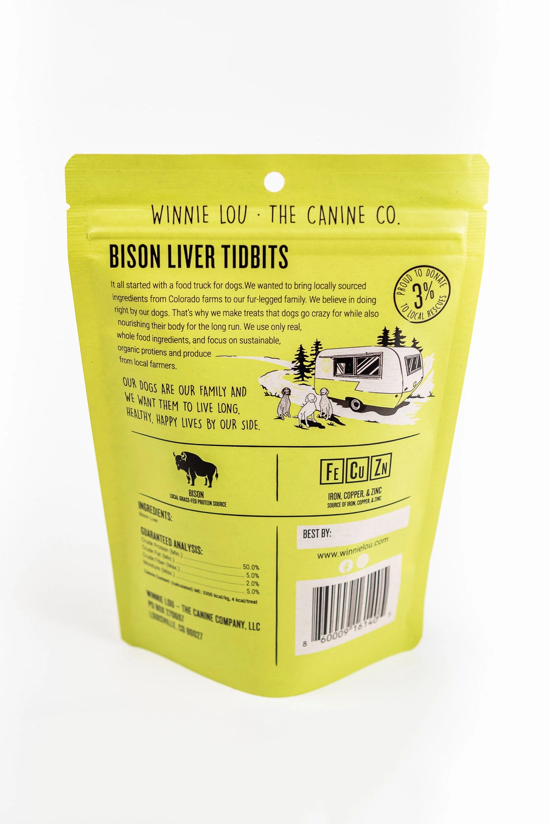 Winnie Lou Bison Liver TidBits Dog Treats