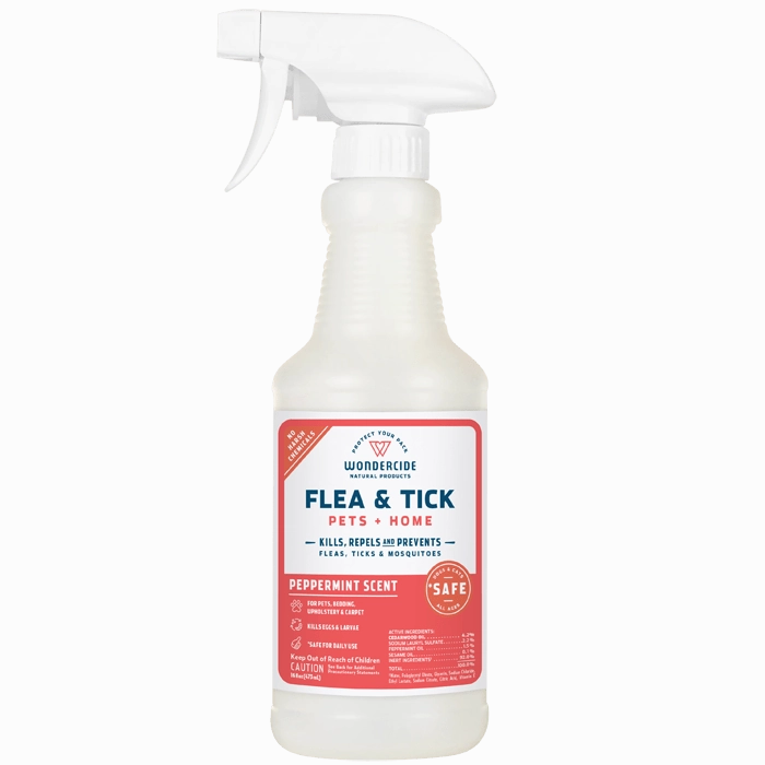 Wondercide Peppermint Flea and Tick Spray for Pets   Home