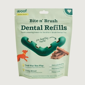 WOOF Bite n' Brush Dental Refills Chicken Recipe Treats for Dogs