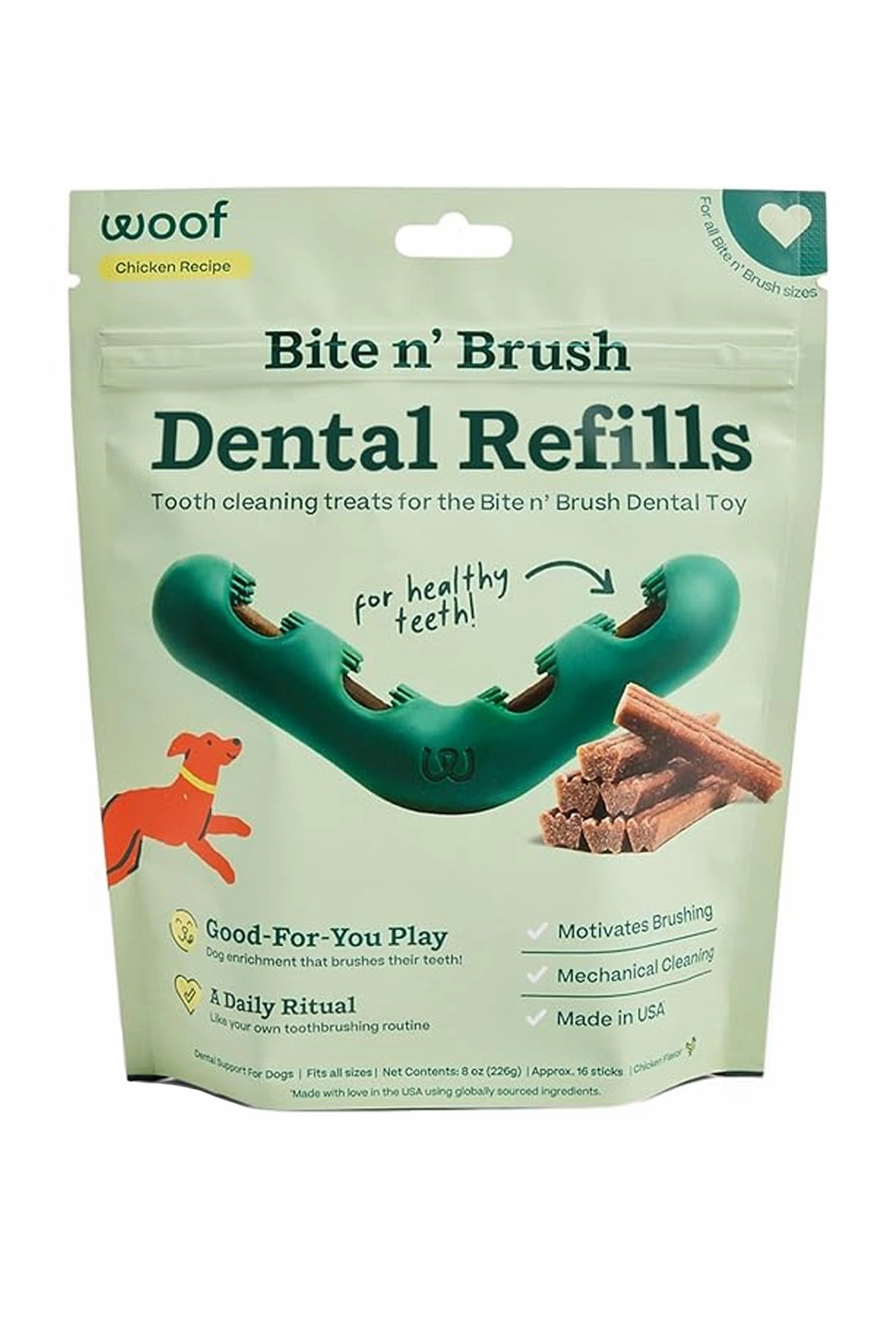 Woof Bite n' Brush Dog Dental Chew Refills