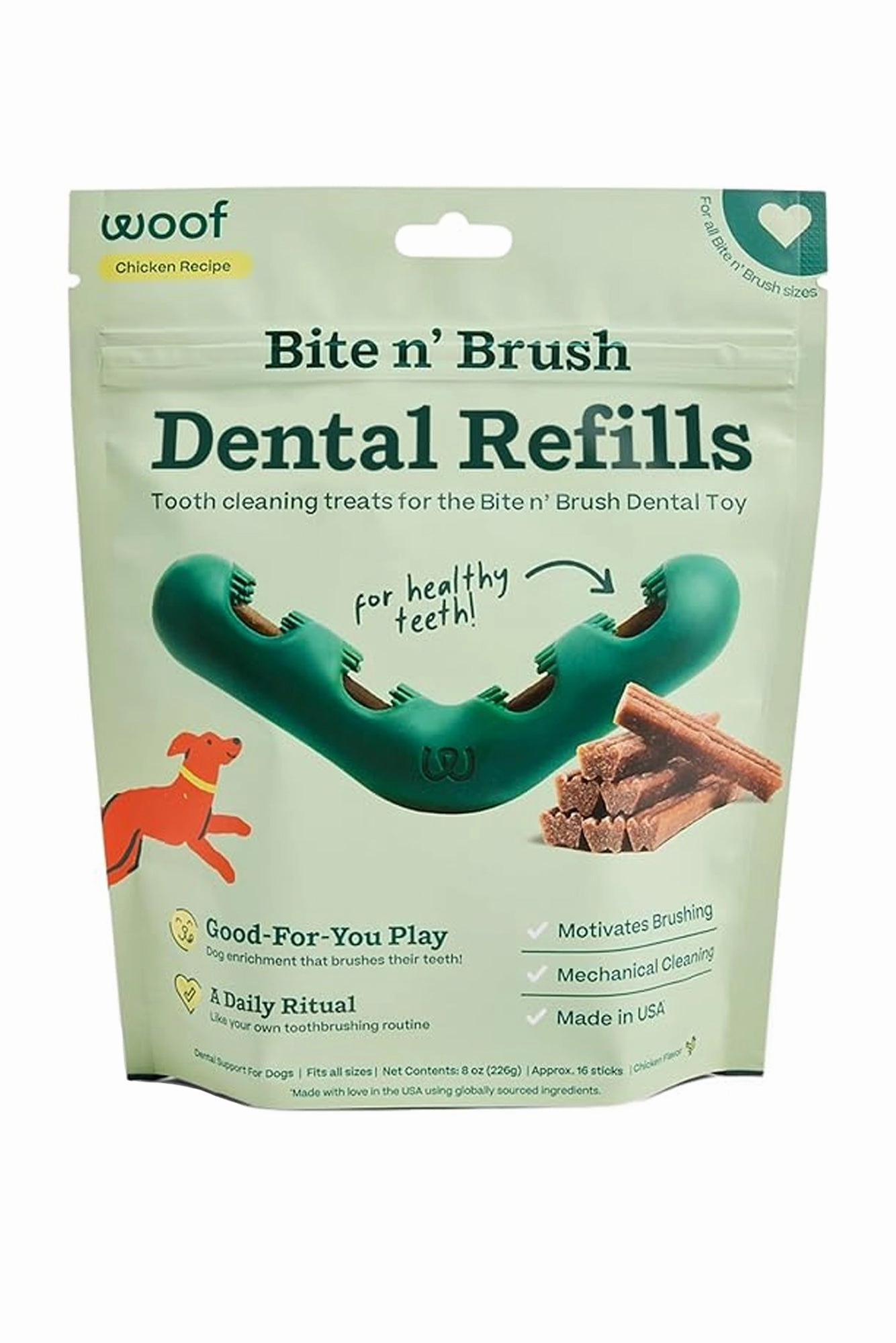 Woof Bite n' Brush Dog Dental Chew Refills