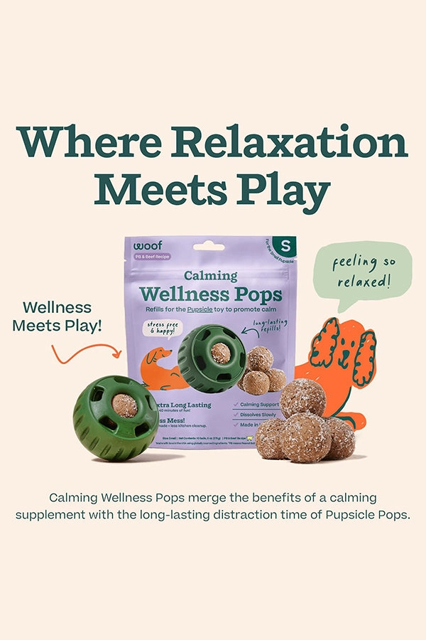 Woof Pupsicle Beef and Peanut Butter Calming Refill Pops Dog Toy