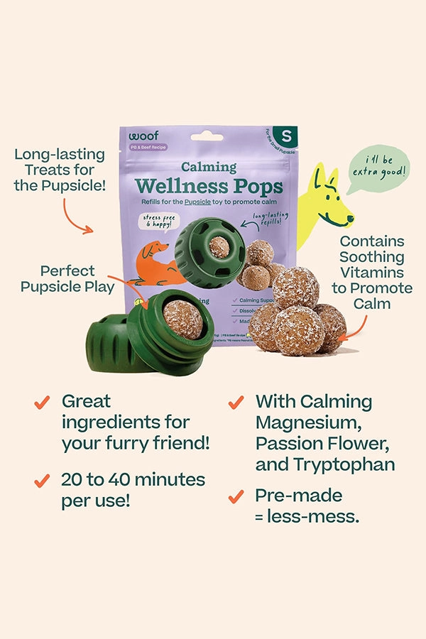Woof Pupsicle Beef and Peanut Butter Calming Refill Pops Dog Toy