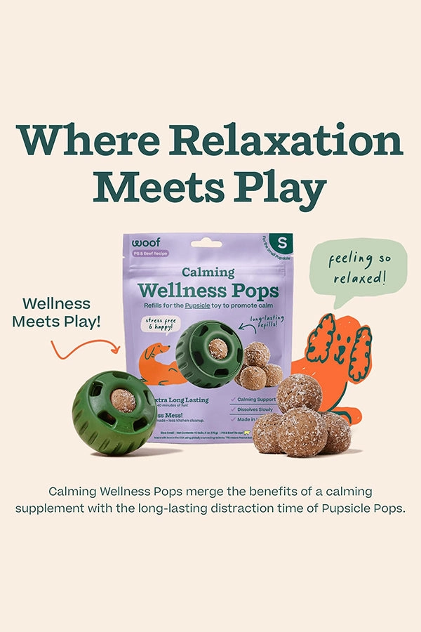Woof Pupsicle Beef and Peanut Butter Calming Refill Pops Dog Toy