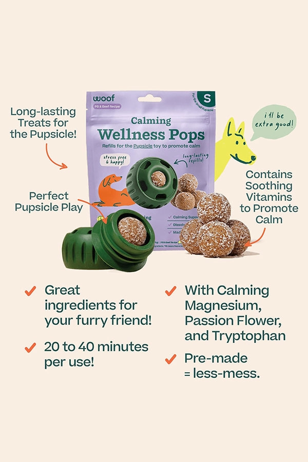 Woof Pupsicle Beef and Peanut Butter Calming Refill Pops Dog Toy