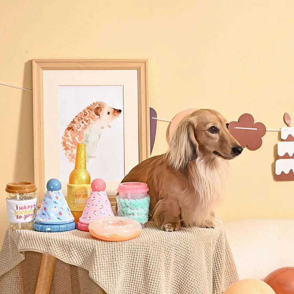 Yappy Birthday - Party Hat TPR Rubber Dog Toy