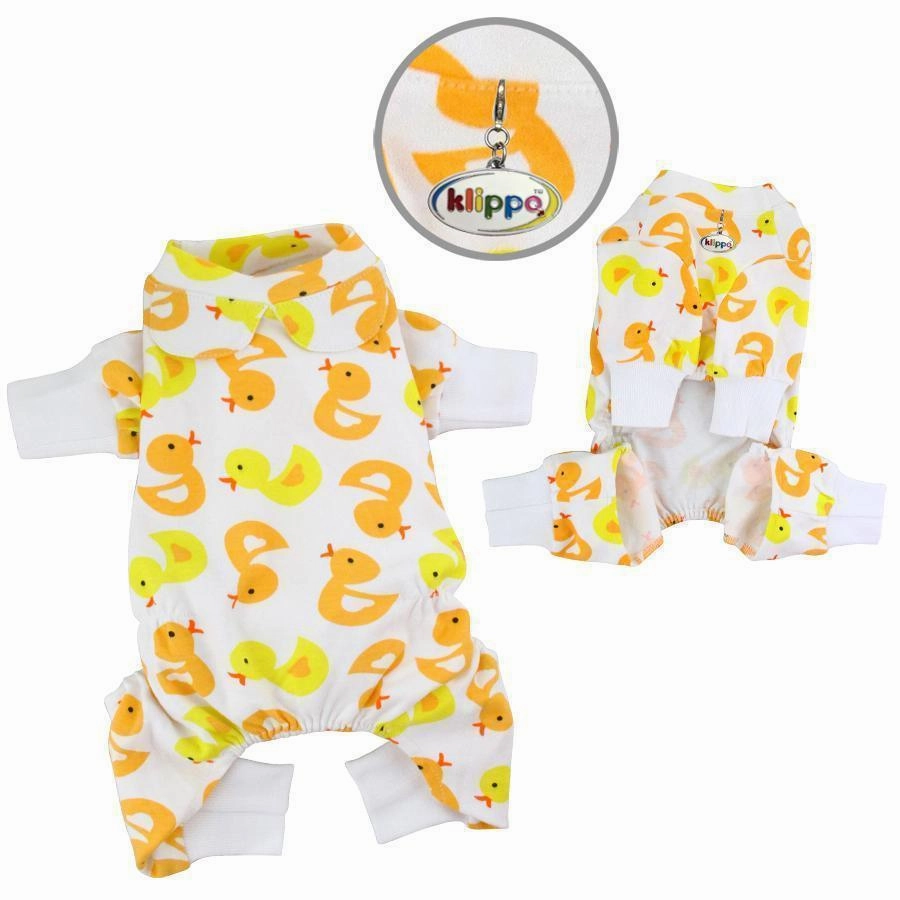 Yellow Ducky Knit Cotton Dog Pajamas