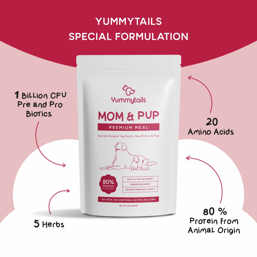 Yummytails Super Premium Mother and Puppy Dry Food | Chicken & Fish Flavor | Corn and Soya Free Formula