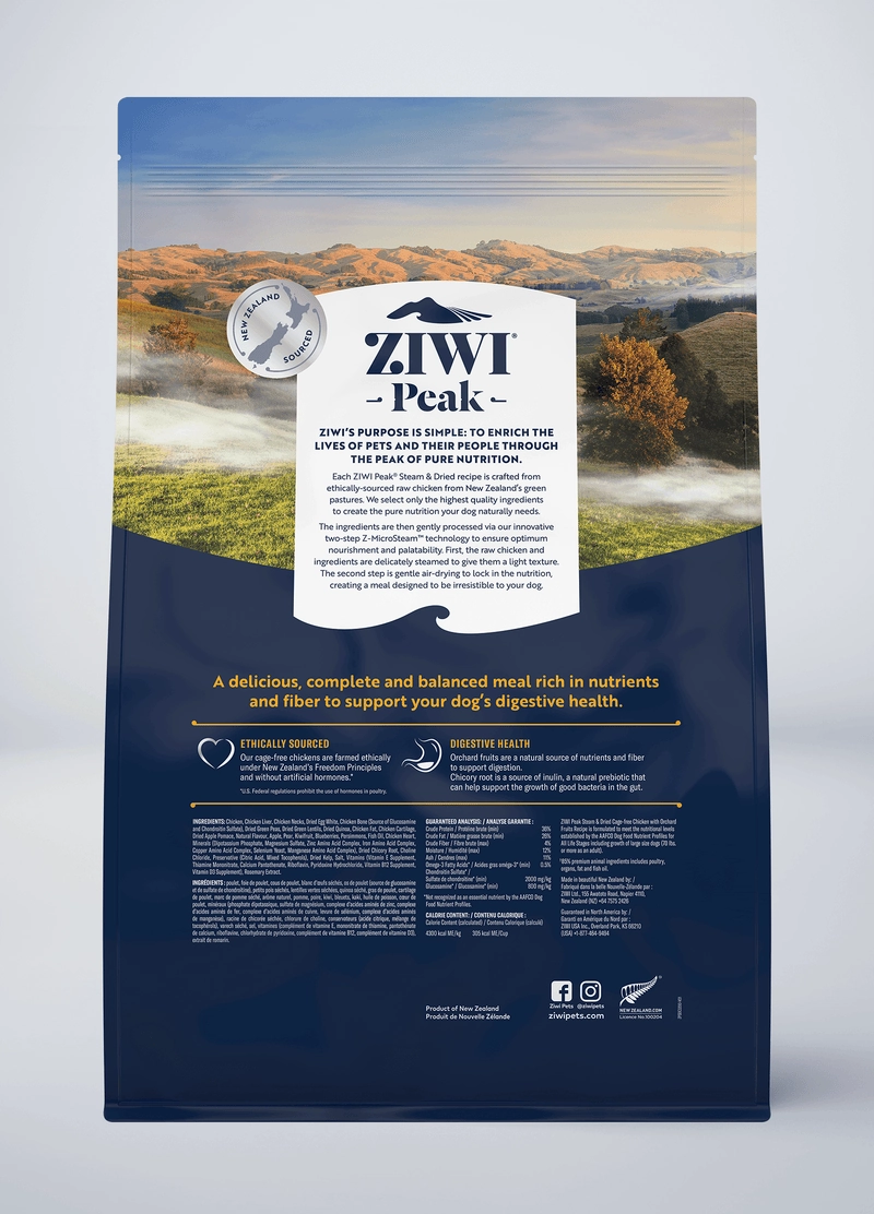 ZIWI Peak Steam & Dried Chicken with Orchard Fruits Recipe Air-Dried Dog Food