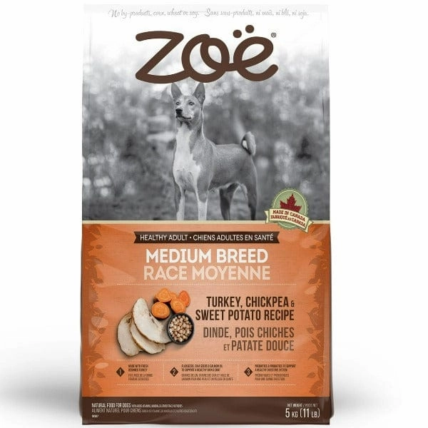 Zo Dog Medium Breed Turkey, Chickpea & Sweet Potato Dry Dog Food, 5kg